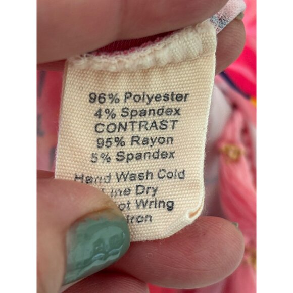 Simply Southern Pink Floral Off-Shoulder Dress W/ Tassels Medium - Picture 7 of 10